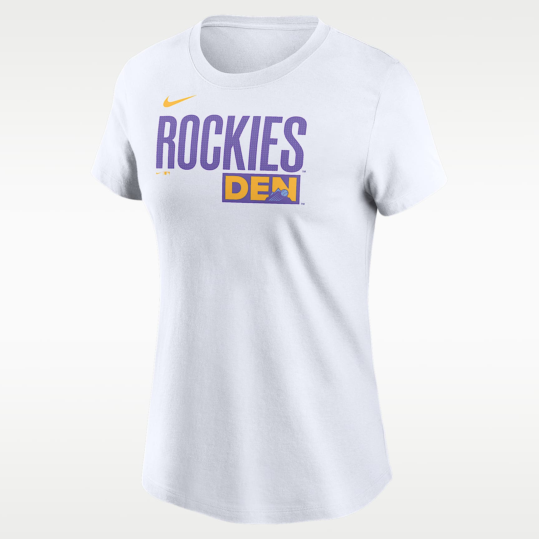 Playera Nike de la MLB para mujer Colorado Rockies City Connect Wordmark