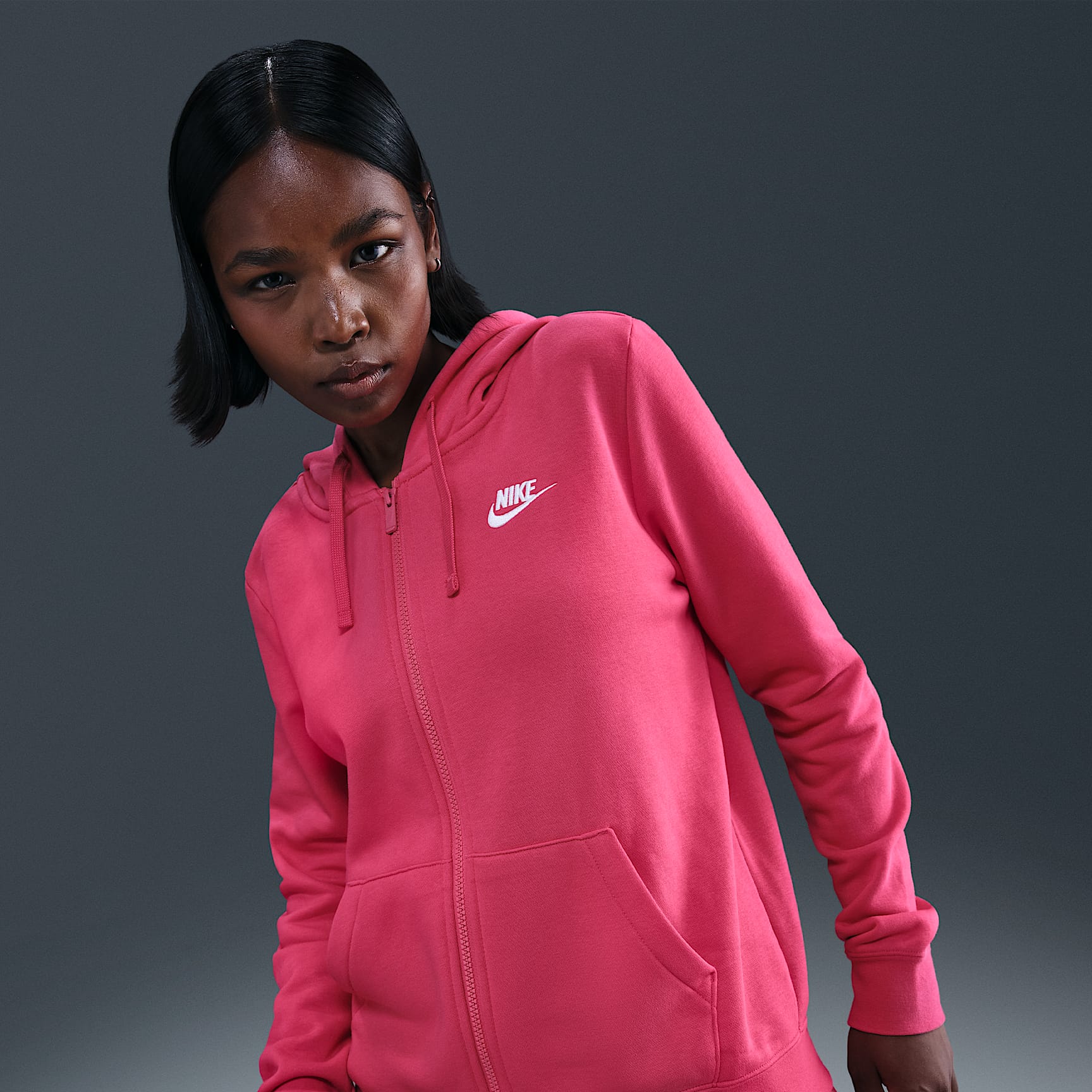 Sudadera con gorro de cierre completo para mujer Nike Sportswear Club Fleece