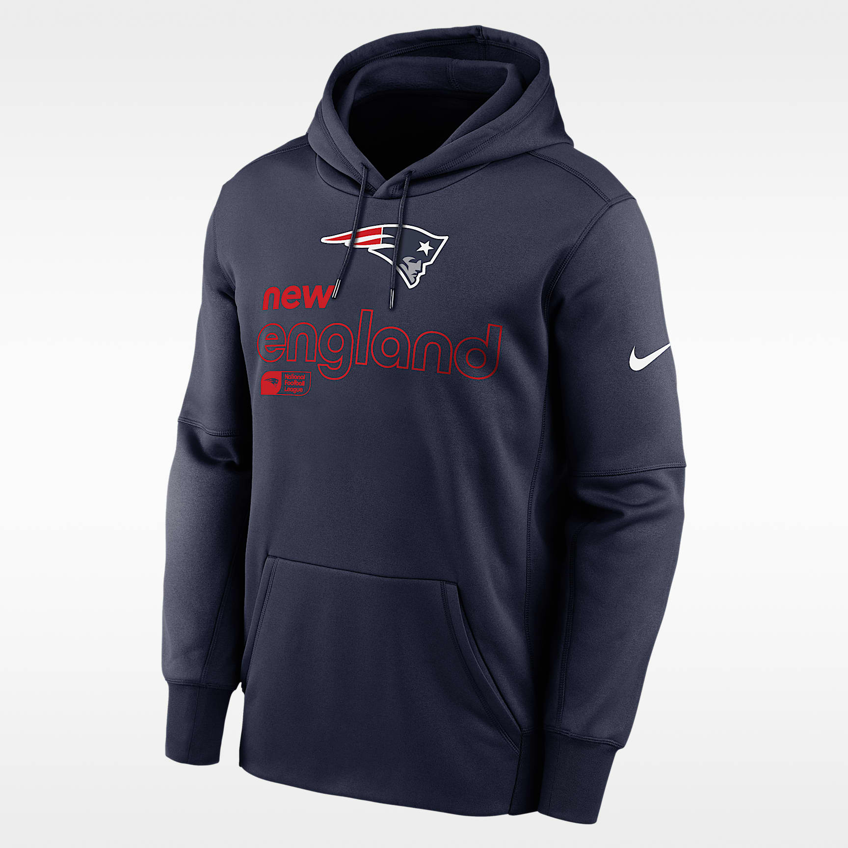 Sudadera con gorro sin cierre Nike Therma de la NFL para hombre New England Patriots