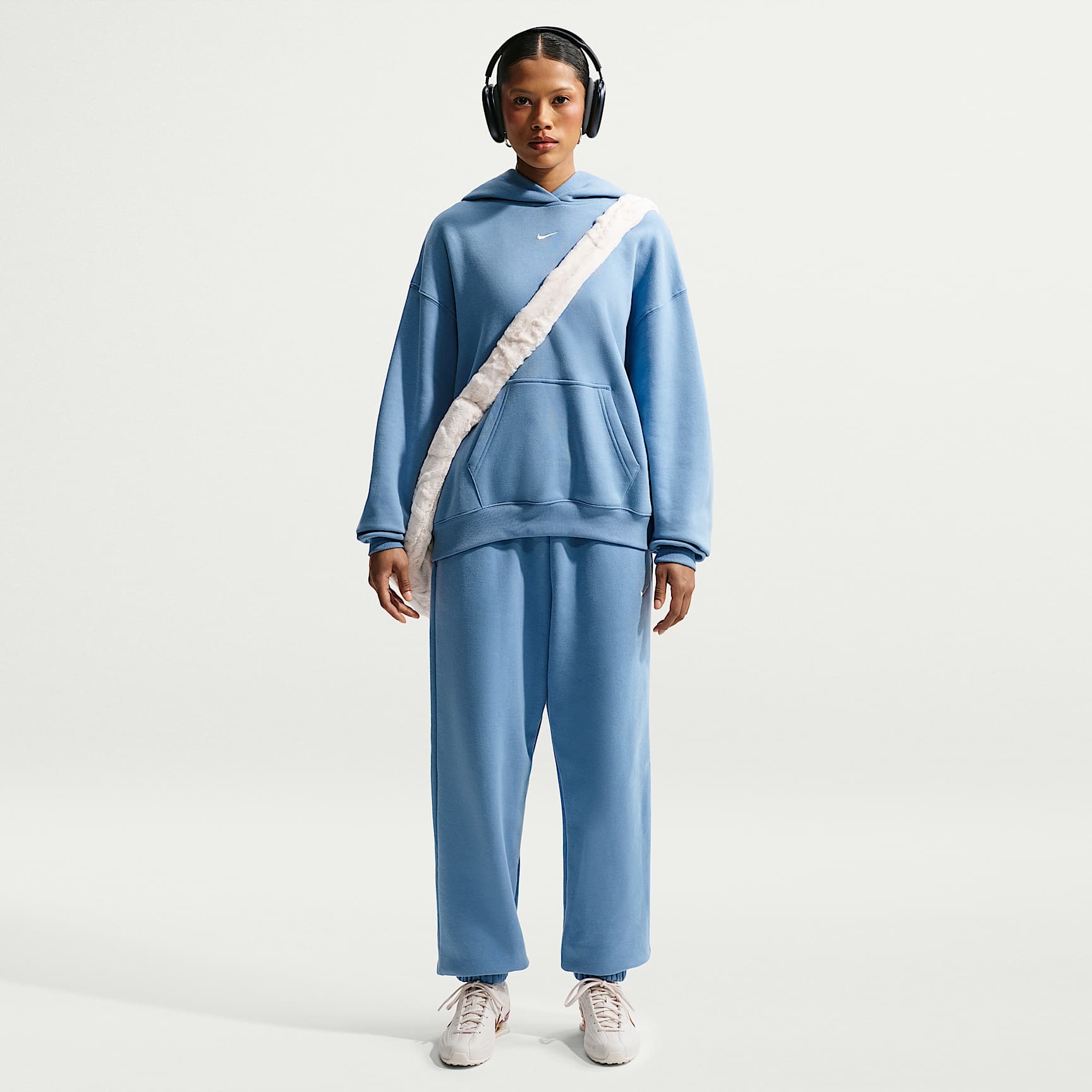 Oversize-byxor med hög midja och muddar Nike Studio Fleece Medium Weight för kvinnor