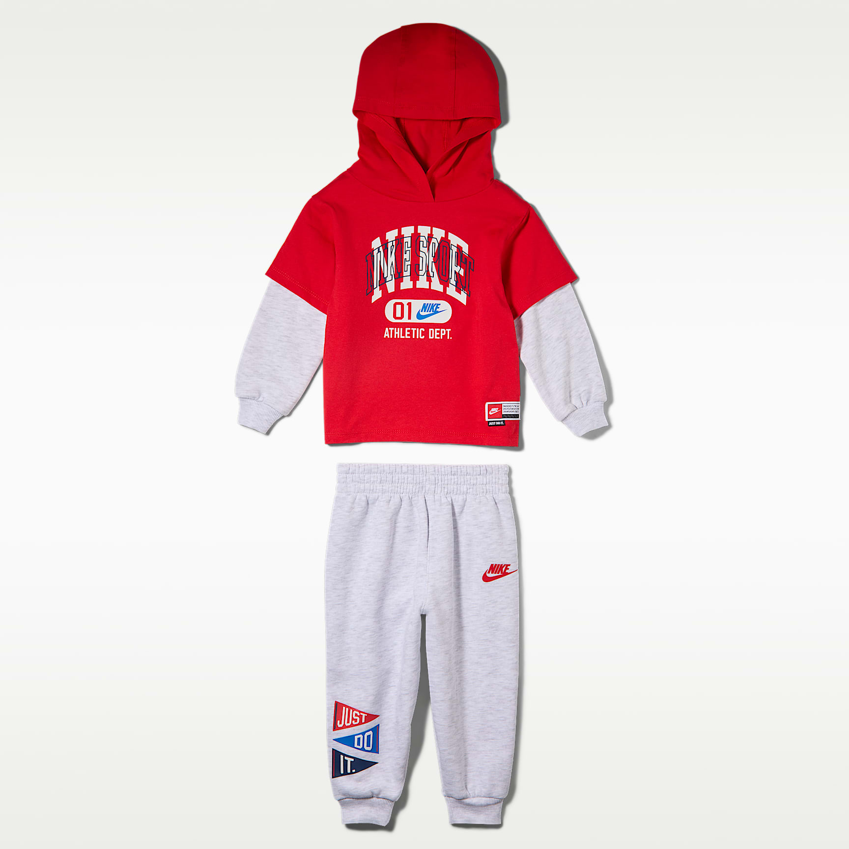 Conjunto de 2 piezas de sudadera con gorro sin cierre de tejido Fleece Multisport para bebé (12-24 M) Nike Sportswear