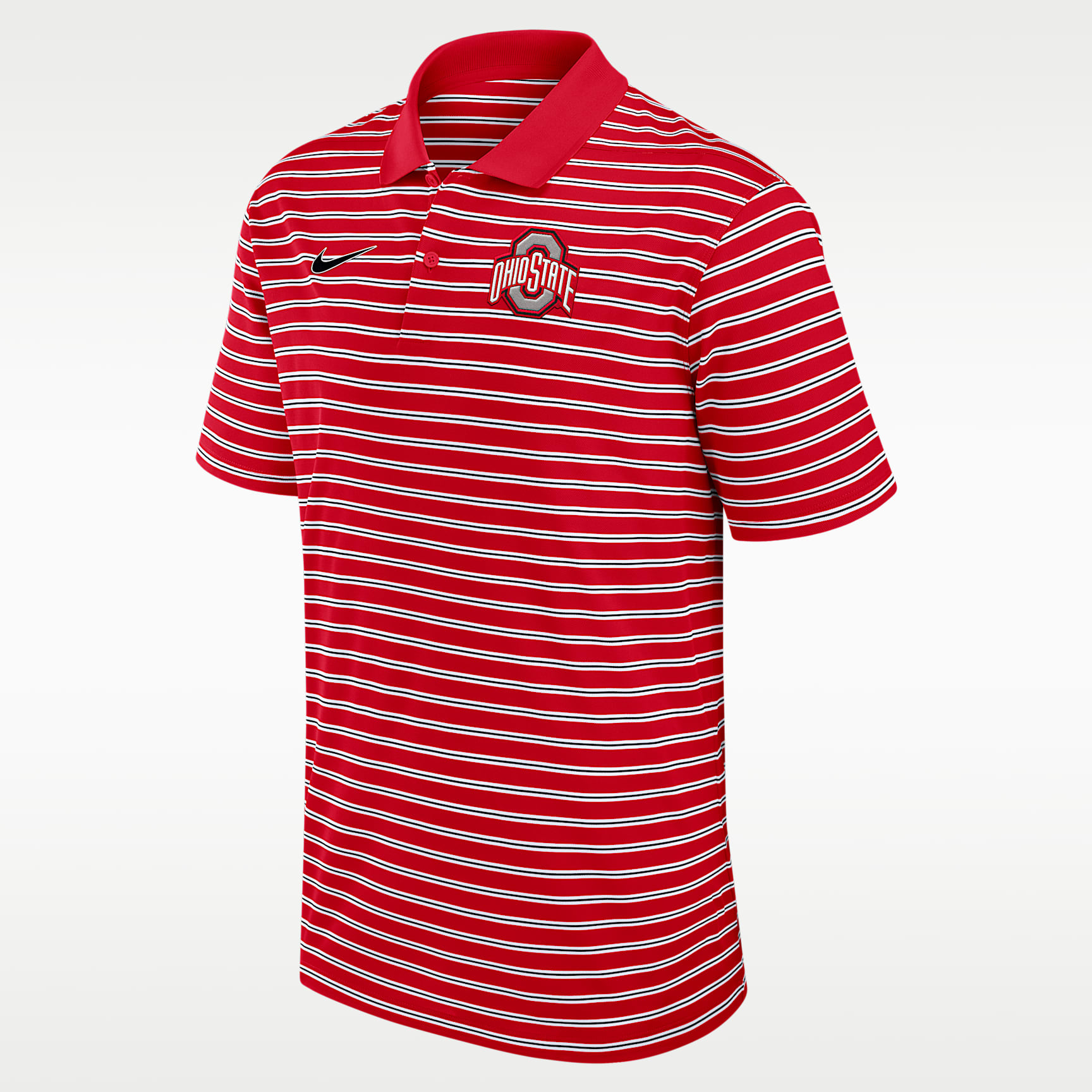 Polo universitario Nike Dri-FIT para hombre Ohio State Buckeyes Primetime Victory Striped