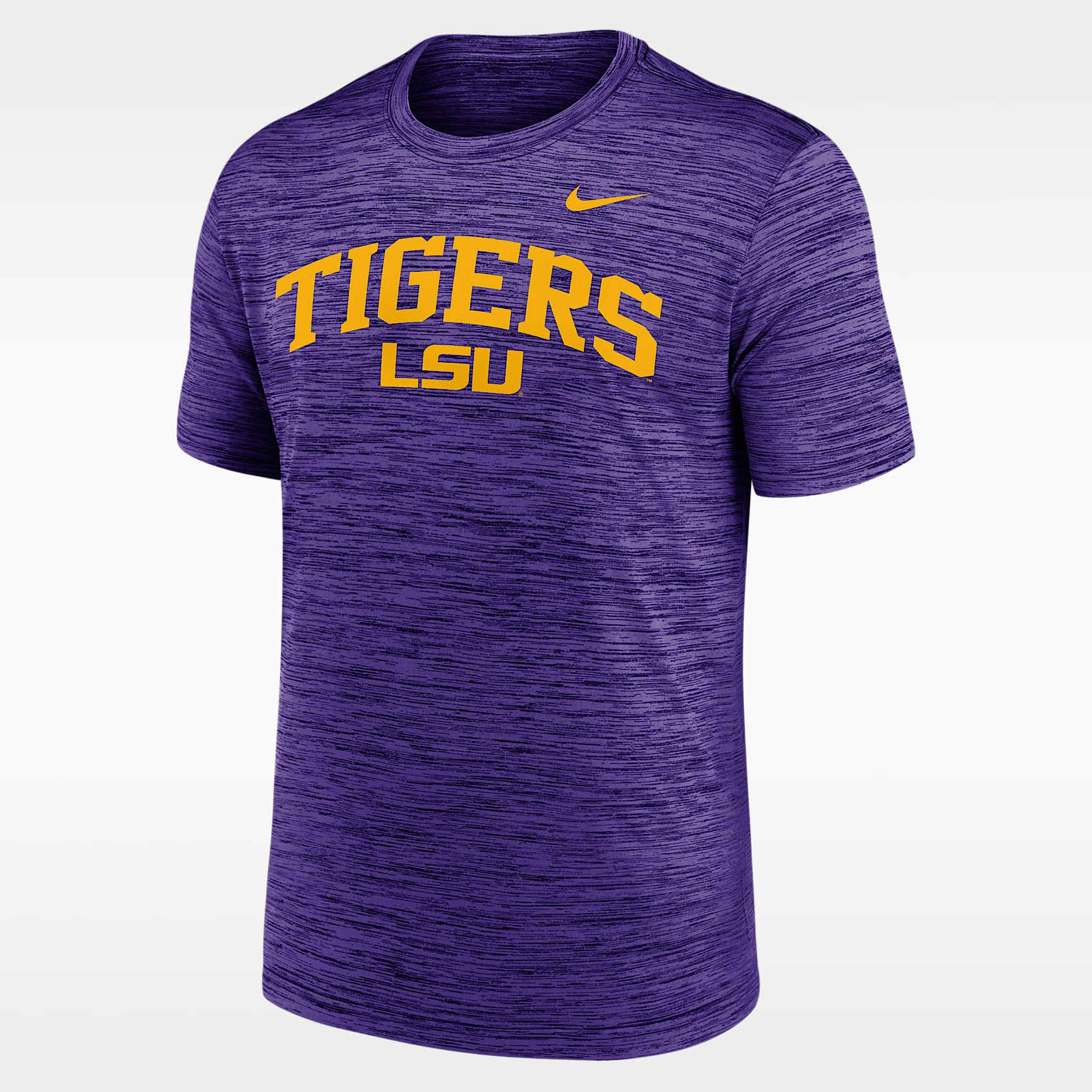Playera universitaria Nike Dri-FIT para hombre LSU Primetime Arch Logo Velocity