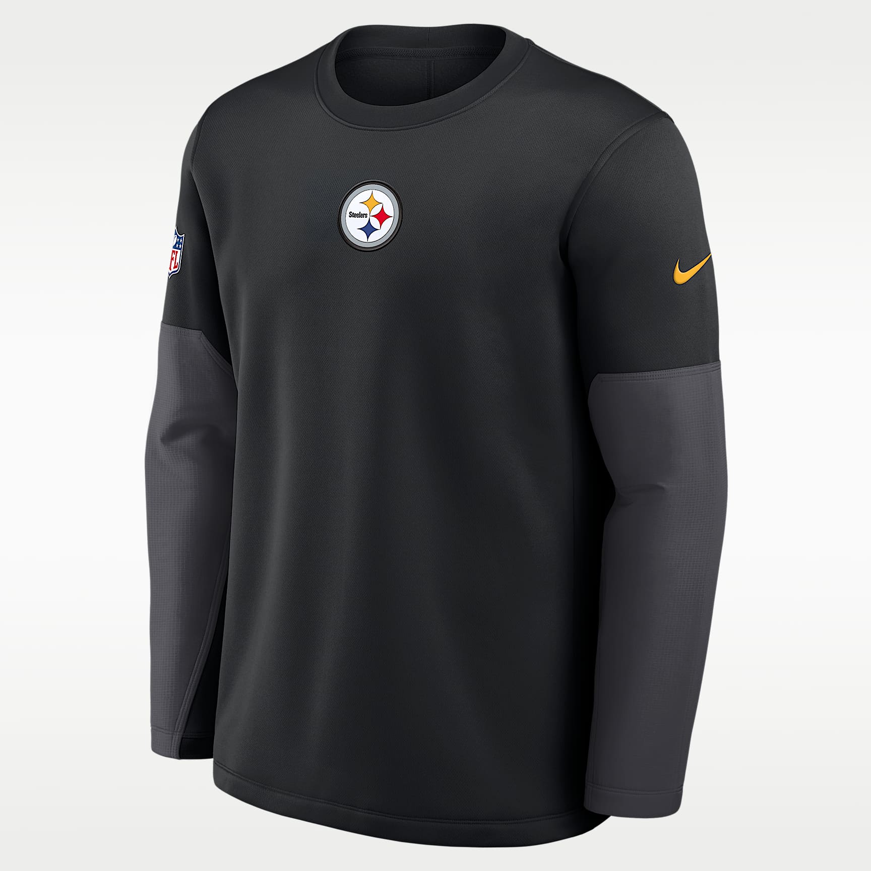Playera de manga larga Nike Therma-FIT de la NFL para hombre Pittsburgh Steelers Scripted To Win Sideline Coach