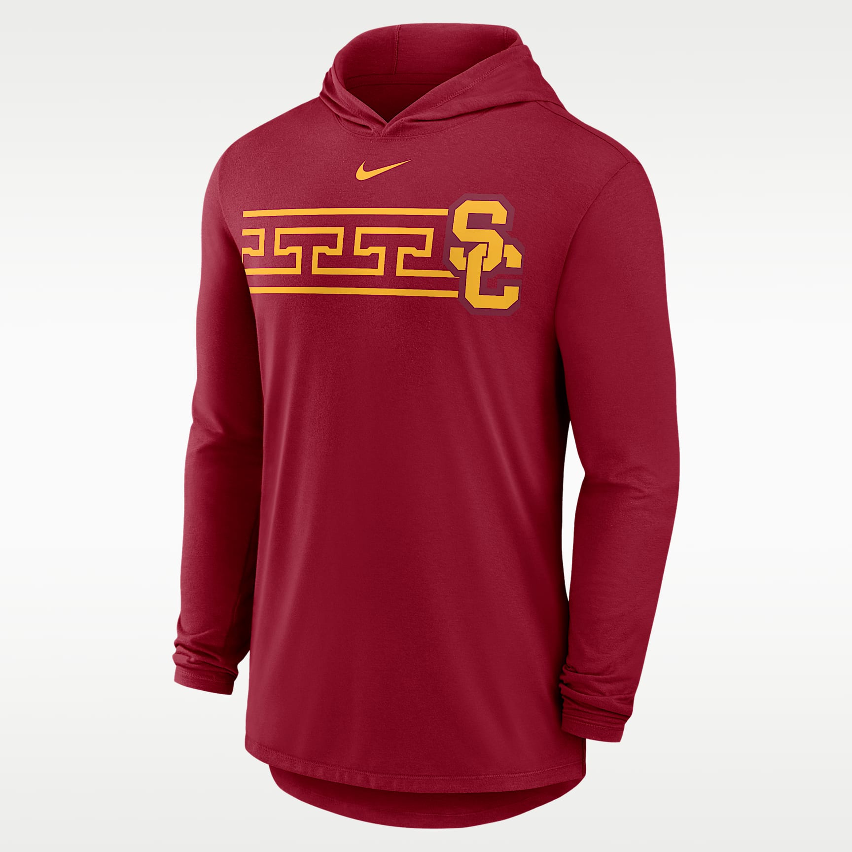 Playera con gorro de manga larga universitaria Nike Dri-FIT para hombre USC Primetime Pattern