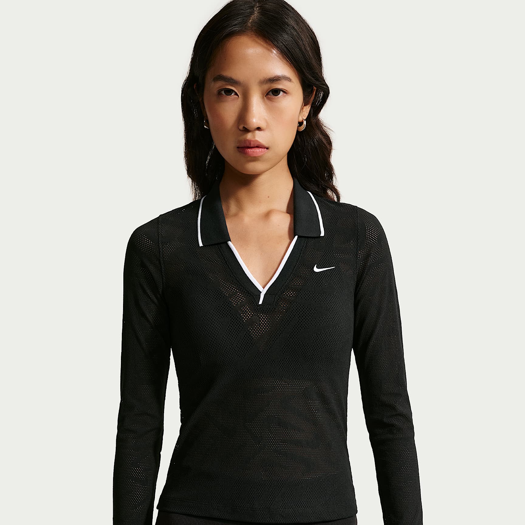 Nike Sportswear Chill Knit Women's Tight Mod-Cropped Long-Sleeve Lace Top