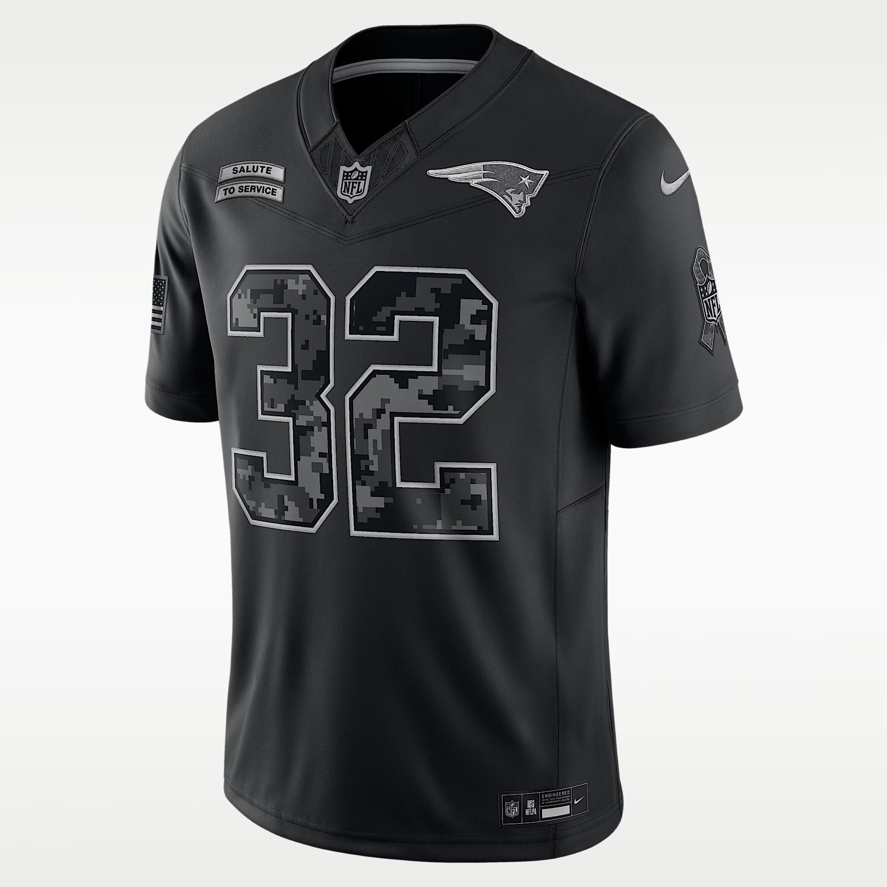 Jersey Nike Dri-FIT de la NFL Limited para hombre Treveyon Henderson New England Patriots Salute to Service