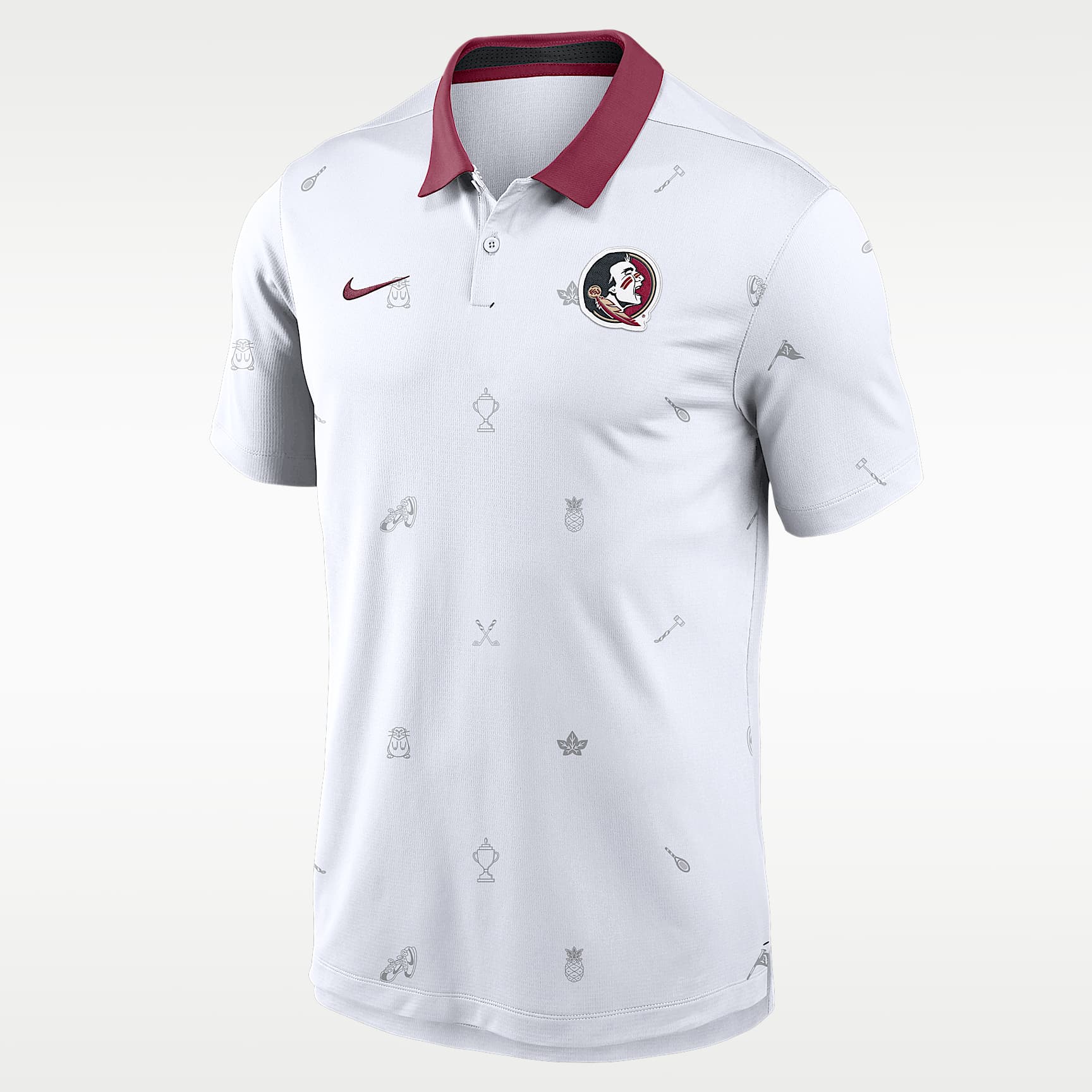 Polo universitario Florida State Vapor Pattern para hombre con tecnología Nike Dri-FIT