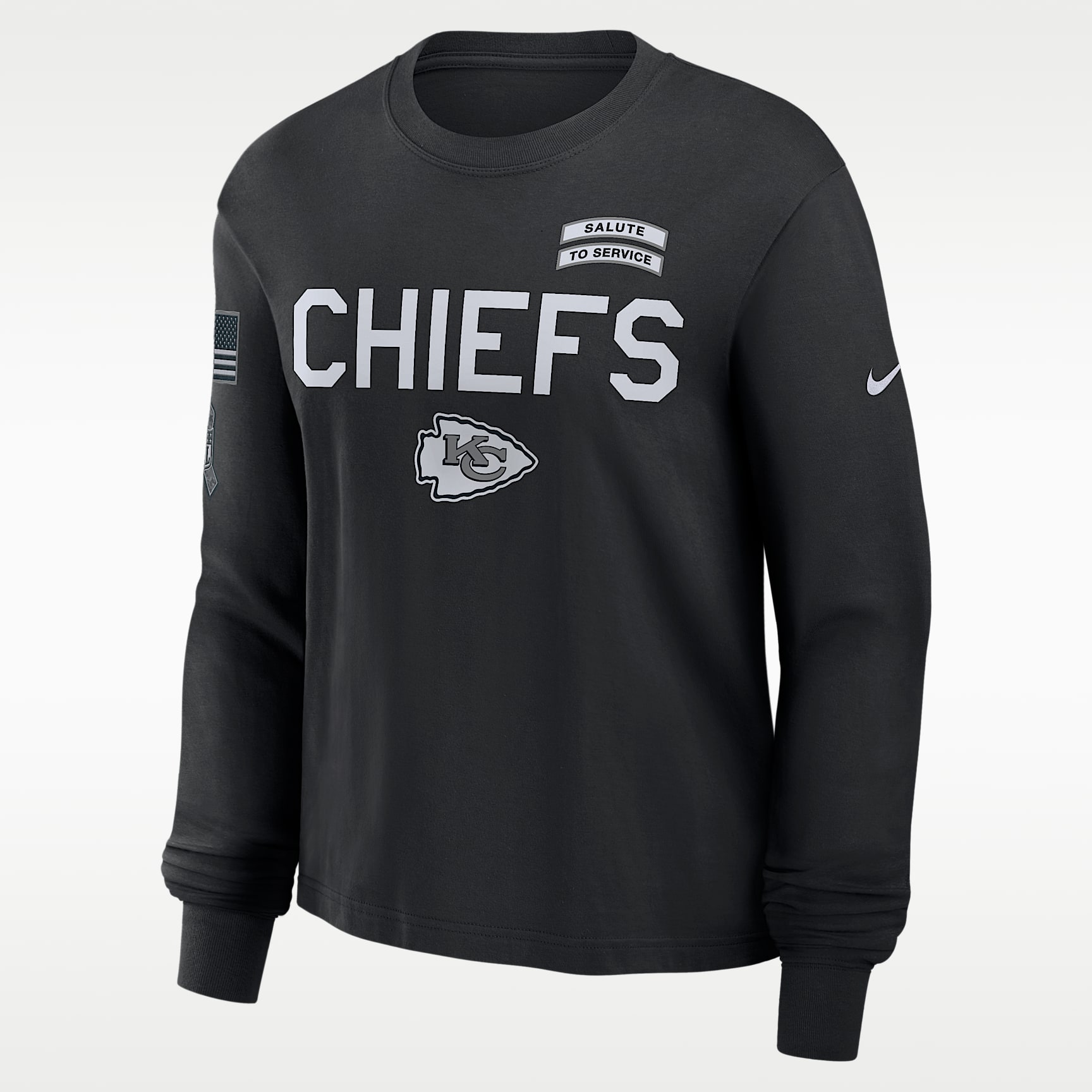 Kansas City Chiefs Salute to Service Sideline Women's Nike Dri-FIT NFL Long-Sleeve T-Shirt