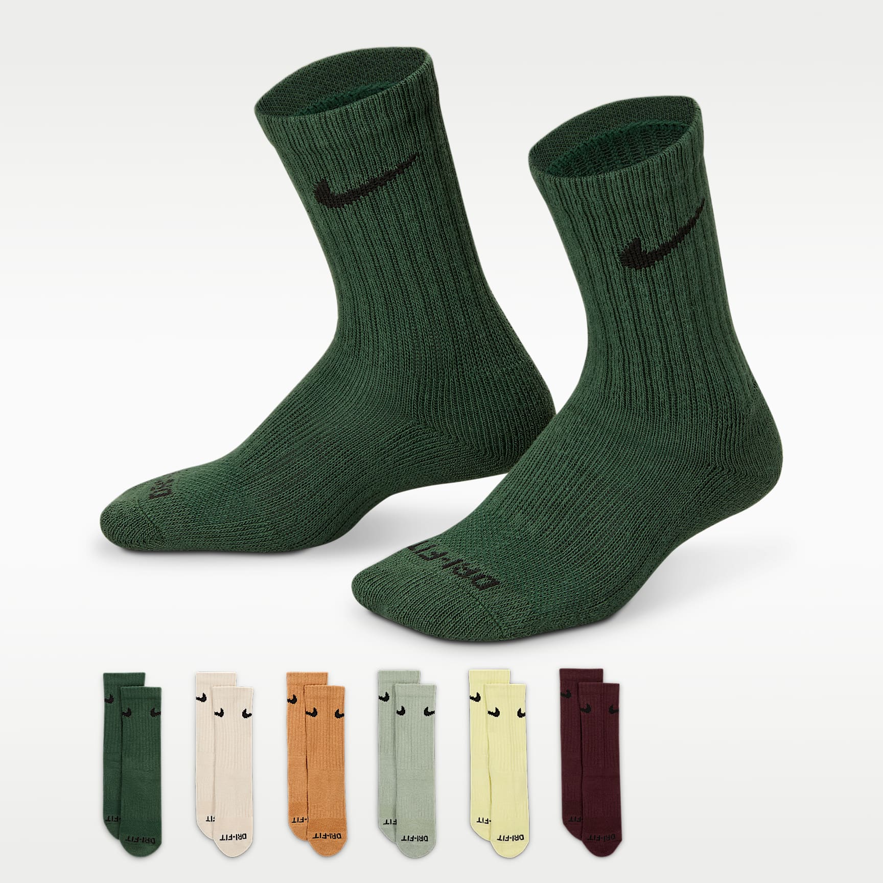 Nike Performance Basics Kids' Dri-FIT Crew Socks (6 Pairs)