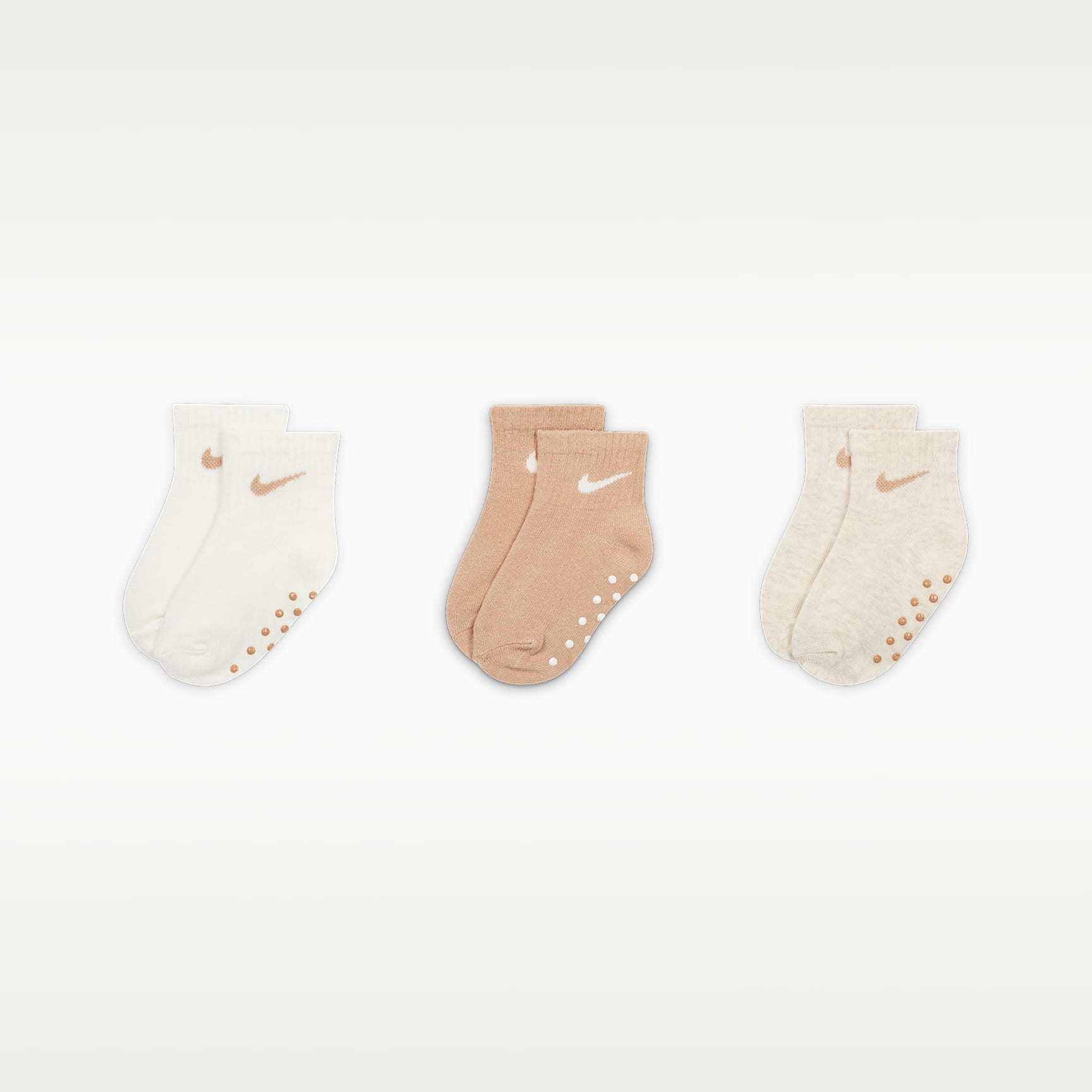 Nike Baby Swoosh Ankle Gripper Socks (3-Pairs)
