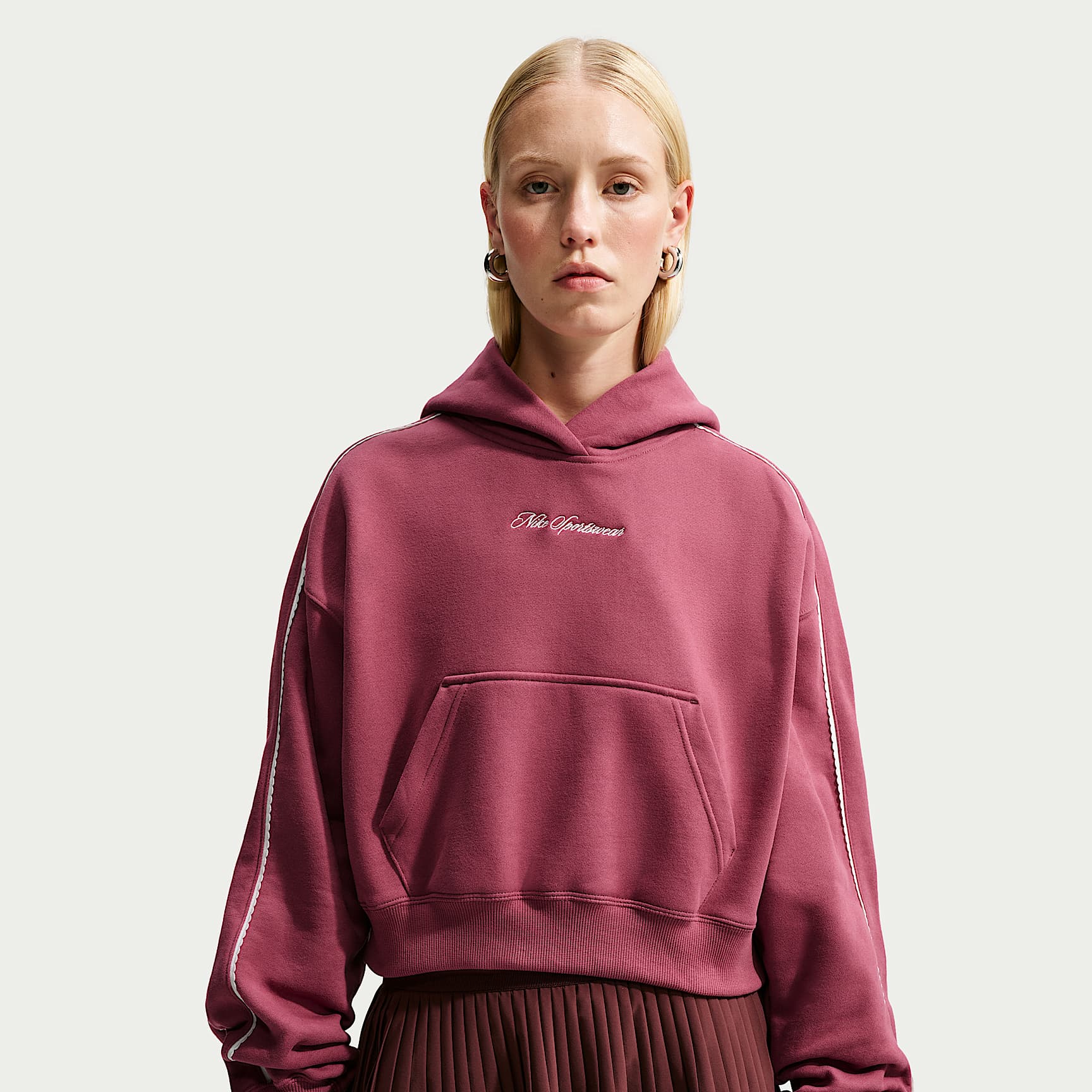 Nike Studio Fleece Medium Weight Women's Cropped Pullover Hoodie