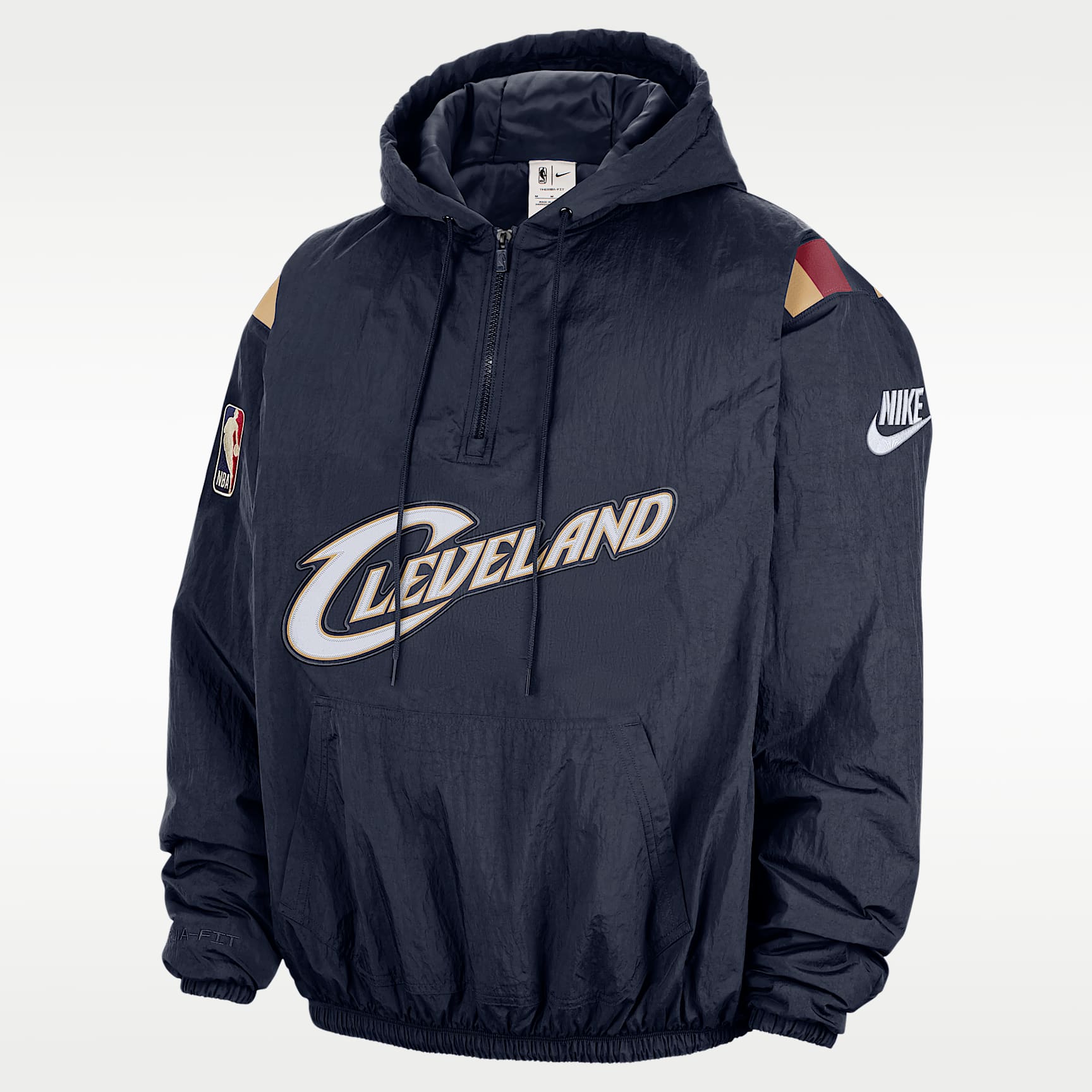 Cleveland Cavaliers Hardwood Classics Men's Nike Therma-FIT NBA 1/2-Zip Hoodie