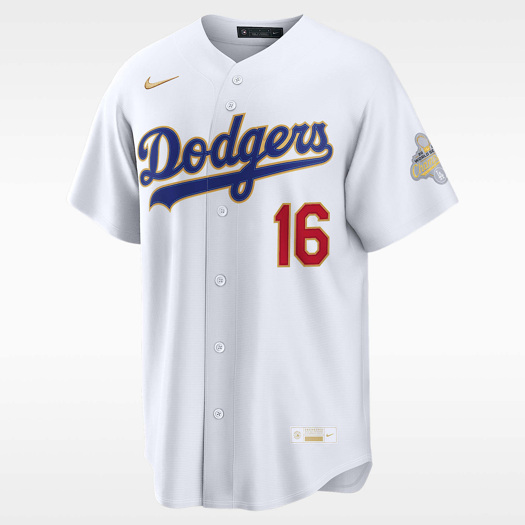 Will Smith Los Angeles Dodgers 2025 World Series Champion Gold Series Men's Nike MLB Stadium Jersey