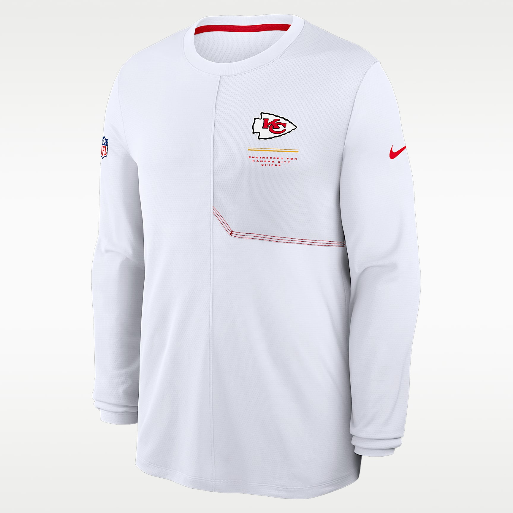 Playera de manga larga Nike Dri-FIT de la NFL para hombre Kansas City Chiefs Sideline Coach