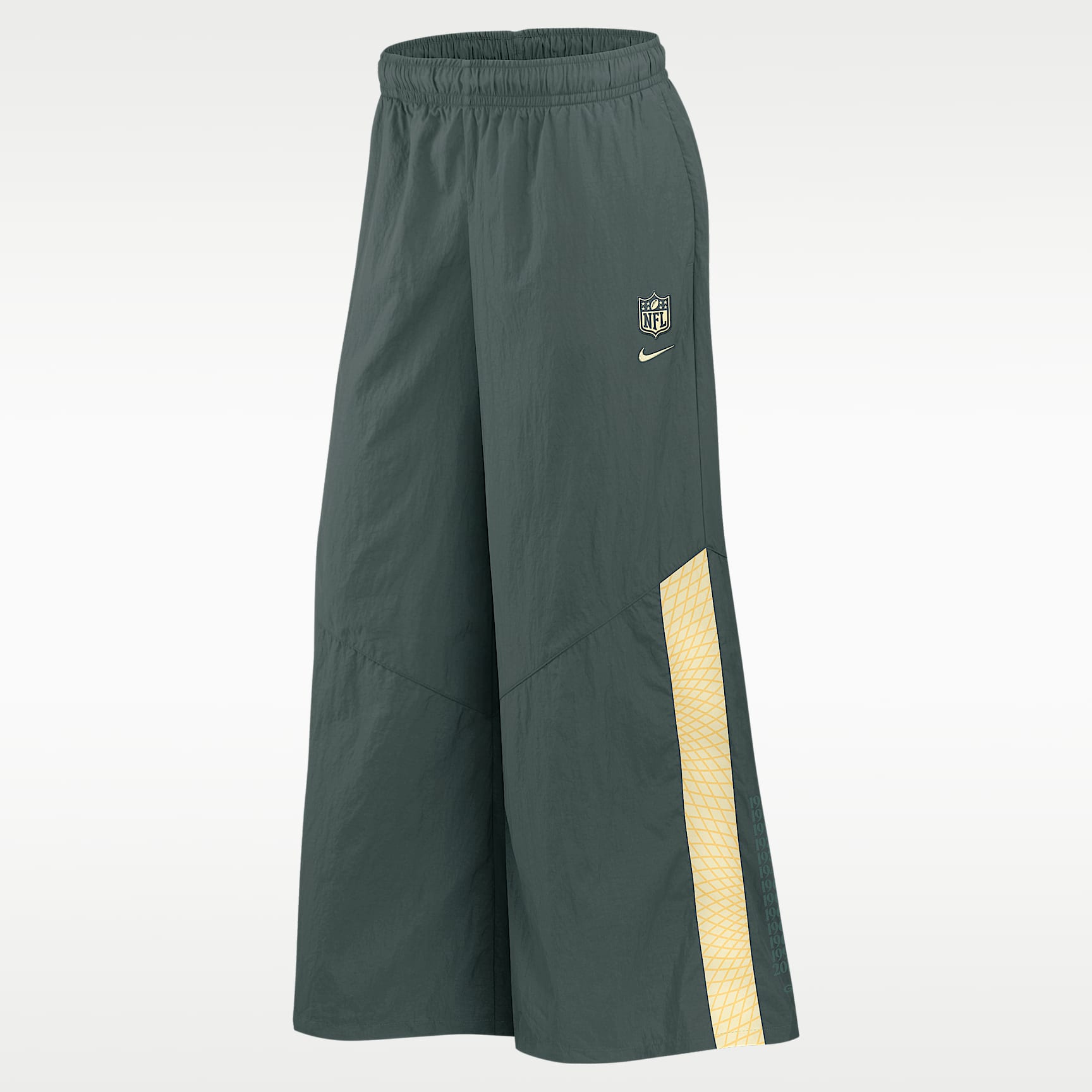 Green Bay Packers Rivalries Collection Wide-Leg Women's Nike NFL Mid-Rise Woven Pants