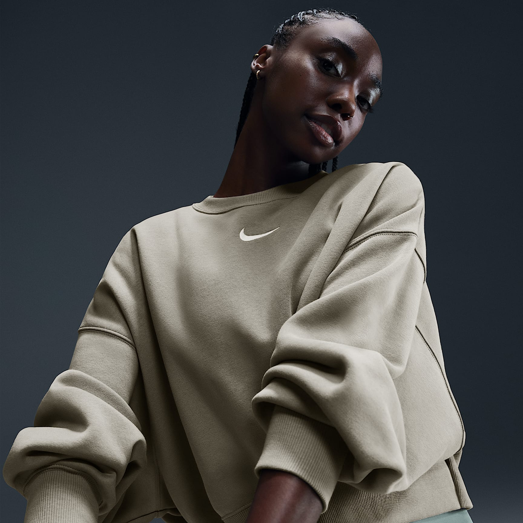 Sudadera sin cierre de cuello redondo extra oversized para mujer Nike Sportswear Phoenix Fleece