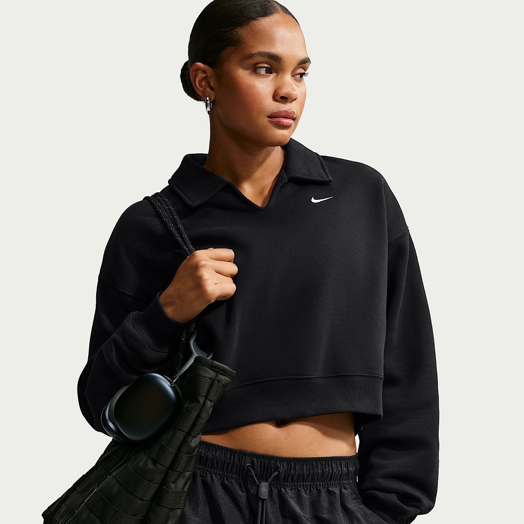 Nike Studio Fleece Medium Weight Women's Oversized Cropped Polo