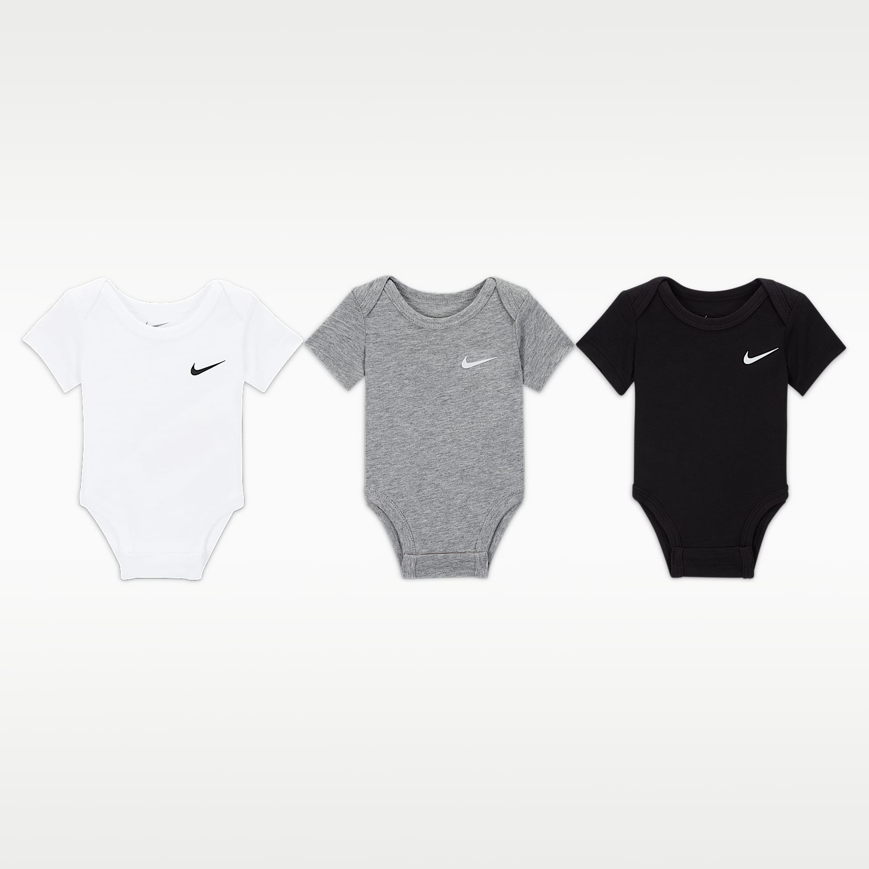 Nike Swoosh-bodyer til babyer (0-9 M) (pakke med 3 stk.)