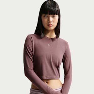 Långärmad kort tröja Nike Sportswear Chill Knit med slimmad passform för kvinnor
