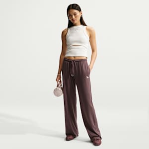 Pants de dobladillo abierto ligeros de tiro medio para mujer Nike Sportswear Chill Knit