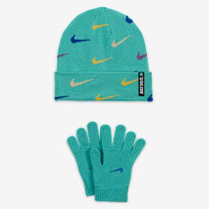 Conjunto de gorro y guantes para niños talla grande Nike Swoosh Repeat