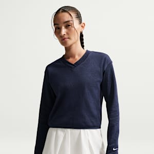 Nike Women's V-Neck Long-Sleeve Golf Top