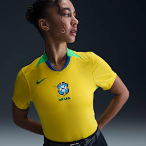 Brazil 2025 Stadium Home (Women's Team) Women's Nike Dri-FIT Soccer Replica Jersey