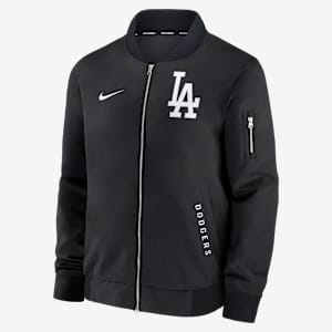 Chamarra bomber Nike de la MLB de cierre completo para hombre Los Angeles Dodgers Authentic Collection Dugout