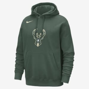 Sudadera con gorro sin cierre Nike de la NBA para hombre Milwaukee Bucks Club