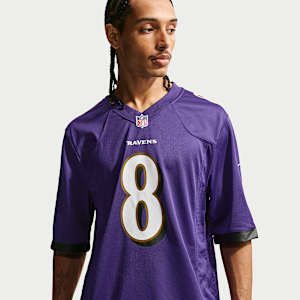 Jersey de juego Nike para hombre Lamar Jackson Baltimore Ravens