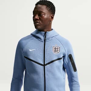 England Tech Fleece Windrunner Nike Football-hættetrøje med lynlås til mænd