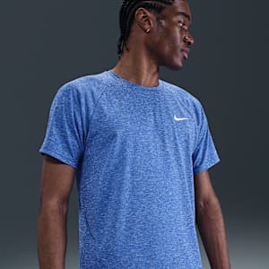 Camiseta Hydroguard de natación de manga corta de tela jaspeada para hombre Nike
