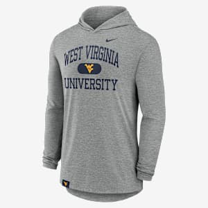 Playera de manga larga universitaria Nike Dri-FIT con gorro para hombre West Virginia Mountaineers Blitz