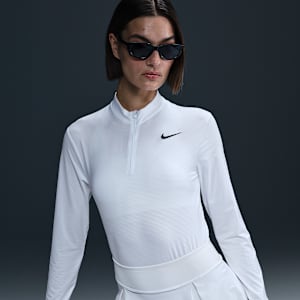 Playera de golf Dri-FIT con cierre de 1/4 para mujer Nike Victory