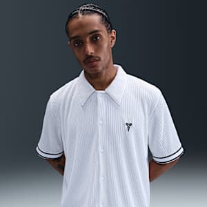 Playera de básquetbol de manga corta plisada para hombre Kobe