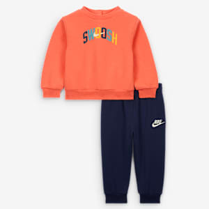 Conjunto de 2 piezas de sudadera de cuello redondo de tejido Fleece ligero para bebé (12-24 M) Nike Sportswear Powder Play