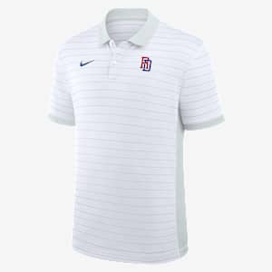 Dominican Republic National Baseball Team 2026 World Baseball Classic Striped Victory Men's Nike Dri-FIT Polo