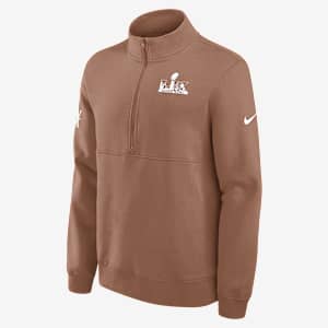 Sudadera de cuello redondo Nike de la NFL de medio cierre para hombre Super Bowl LX