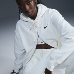 Sudadera con gorro con cierre completo de tejido Fleece oversized para mujer Nike Sportswear Phoenix