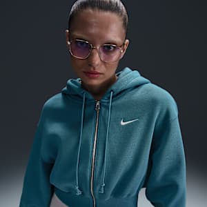 Sudadera con gorro holgada cropped de cierre completo para mujer Nike Sportswear Phoenix Fleece
