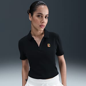 Polo de tenis de manga corta cropped para mujer NikeCourt Heritage