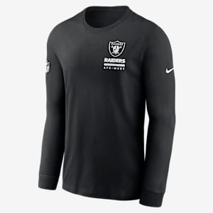 Las Vegas Raiders Sideline Team Issue Men's Nike Dri-FIT NFL Long-Sleeve T-Shirt