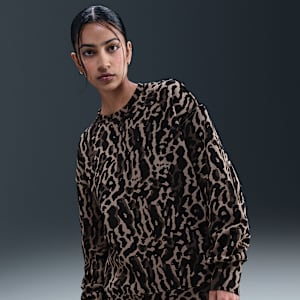 Γυναικείο φούτερ σε φαρδιά γραμμή με σχέδιο και crew λαιμόκοψη Nike Sportswear Phoenix Fleece