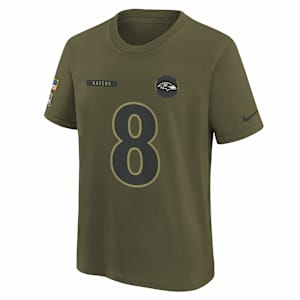Lamar Jackson Baltimore Ravens Salute to Service Big Kids’ Nike NFL T-Shirt
