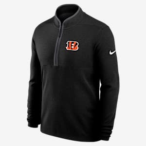 Cincinnati Bengals Logo Victory Men's Nike Dri-FIT NFL 1/2-Zip Long-Sleeve Top