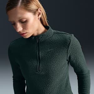 Playera de manga larga de tejido Fleece cálido de corte slim de medio cierre para mujer Nike Sportswear Phoenix Plush