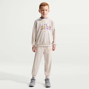 Nike E1D1 Little Kids' French Terry 2-Piece Graphic Crew Set