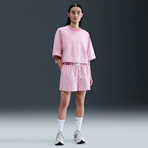 ナイキ スポーツウェア チル ポプリン ウィメンズ ミッドライズ ルーズ ストライプ ショートパンツ