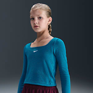 Nike Sportswear Big Kids' (Girls') Long-Sleeve Square-Neck Top